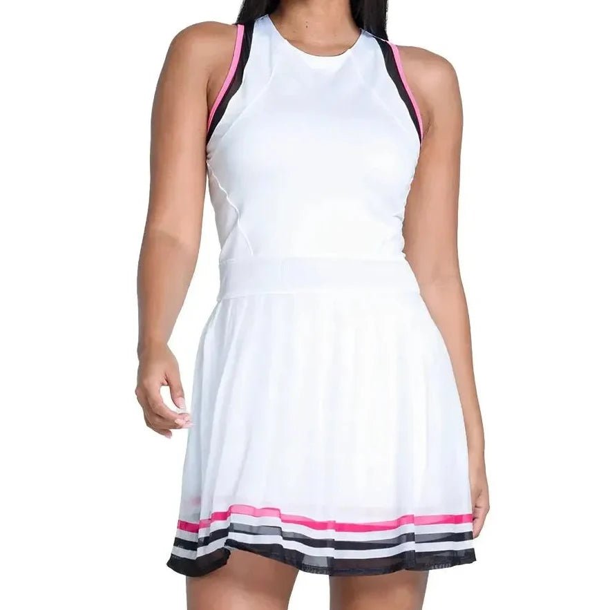Women's Kinetic Energy Tennis Dress White and Black - Kings Dr