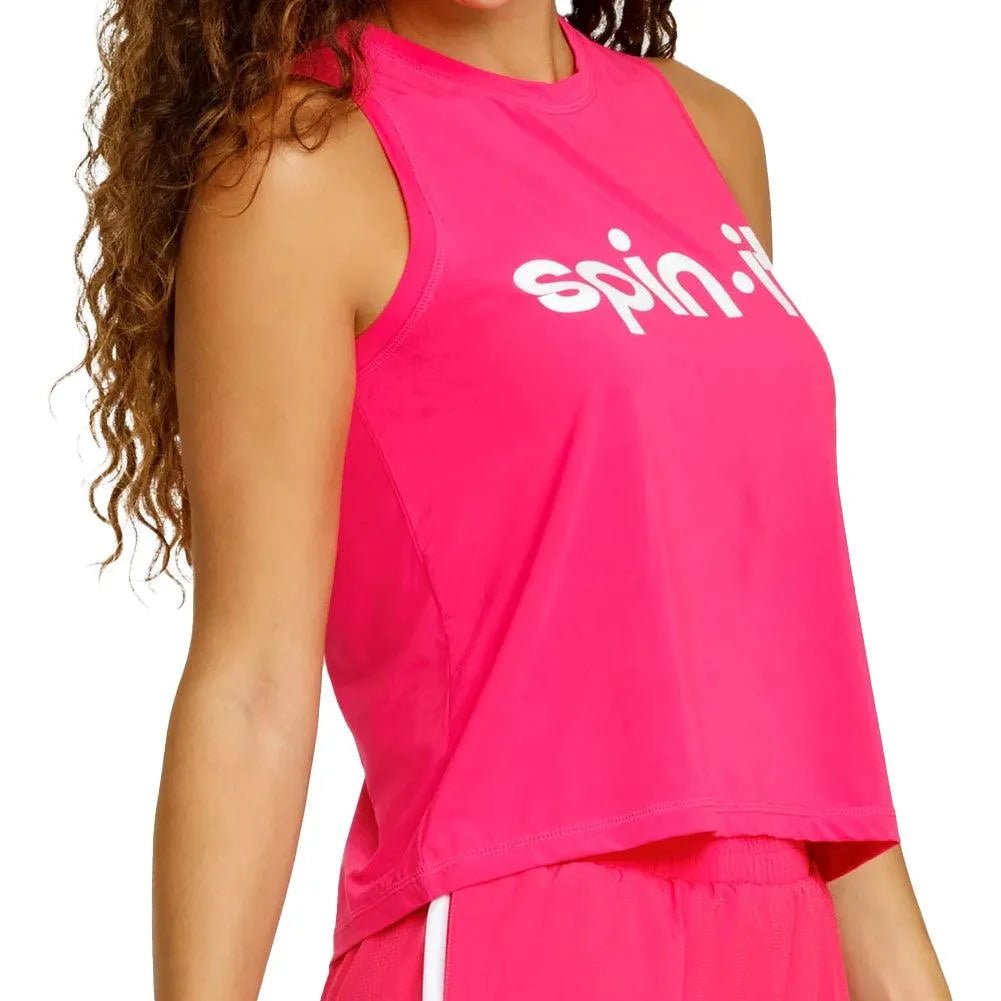 Women's Machli Swing Pickleball Tank Vivid Pink and Chalk - Kings Dr