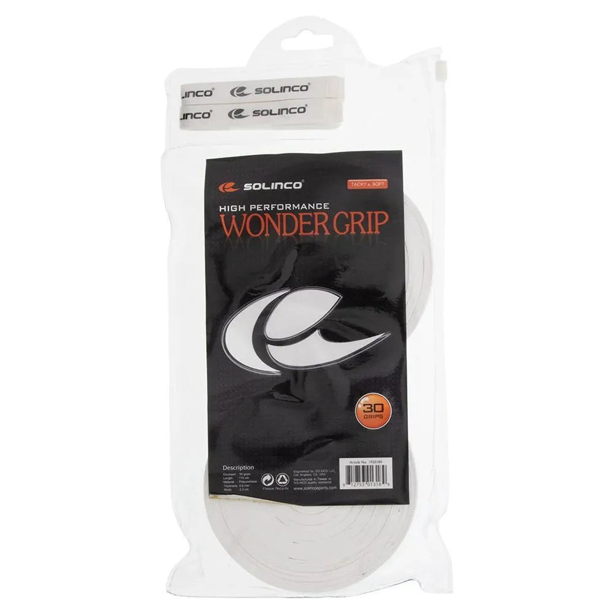 Wonder Tacky Tennis Over Grip White 30 Pack - Kings Dr